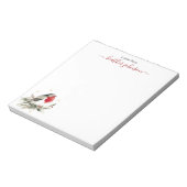 Hearthlight Notes Winter Robin Bird Personalized Notizblock (Rotiert)