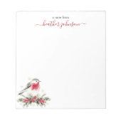 Hearthlight Notes Winter Robin Bird Personalized Notizblock (Vorderseite)