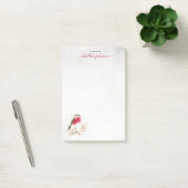 Hearthlight Notes Winter Robin Bird Personalized Post-it Klebezettel (Büro)