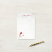 Hearthlight Notes Winter Robin Bird Personalized Post-it Klebezettel (Auf Schreibtisch)