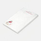Hearthlight Notes Winter Robin Bird Personalized Post-it Klebezettel (angewinkelt)
