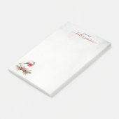 Hearthlight Notes Winter Robin Bird Personalized Post-it Klebezettel (angewinkelt)