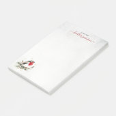 Hearthlight Notes Winter Robin Bird Personalized Post-it Klebezettel (angewinkelt)