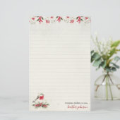 Hearthlight Notes Winter Robin Vogel Personalisier Briefpapier (Stehend Vorderseite)