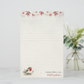 Hearthlight Notes Winter Robin Vogel Personalisier Briefpapier (Stehend Vorderseite)