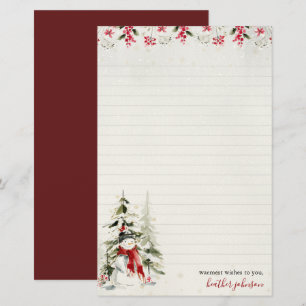 Hearthlight Notes Winter Schneemann Personalisiert Briefpapier