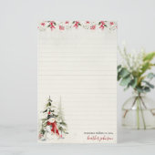 Hearthlight Notes Winter Schneemann Personalisiert Briefpapier (Stehend Vorderseite)