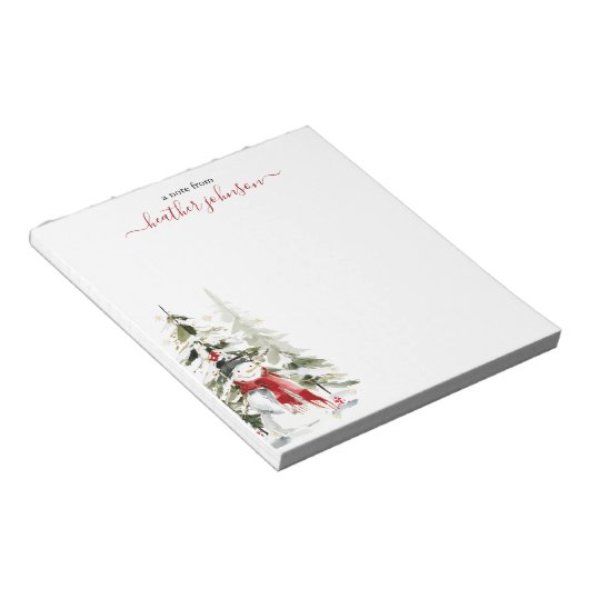 Hearthlight Notes Winter Snowman Personalized Notizblock (angewinkelt)
