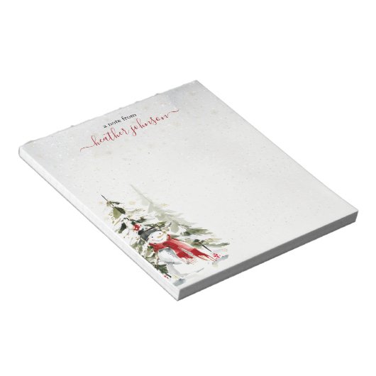 Hearthlight Notes Winter Snowman Personalized Notizblock (angewinkelt)