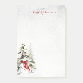 Hearthlight Notes Winter Snowman Personalized Post-it Klebezettel