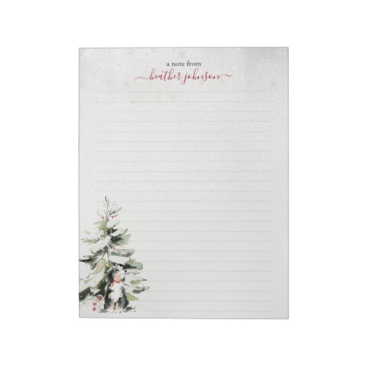 Hearthlight-Notizen Winter Cozy Hund Personalisier Notizblock (Rotiert)