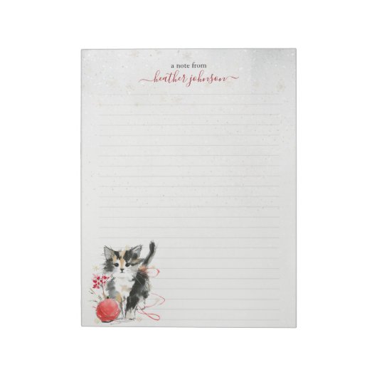 Hearthlight-Notizen Winter Cozy Kitten Personalisi Notizblock (Rotiert)