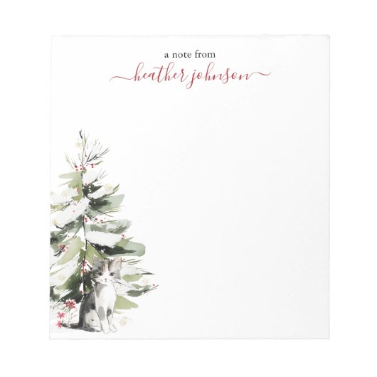 Hearthlight-Notizen Winter Cozy Kitten Personalisi Notizblock (Vorderseite)