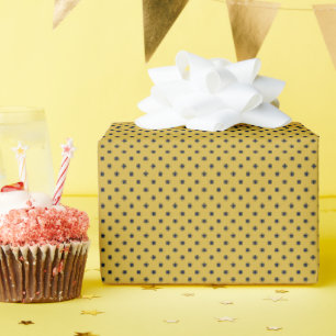 Hearthside Polka Dot (Mitternachts-Herz-Gelb) Geschenkpapier