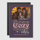 Hearthstone Plum Holiday Keepsake Christmas Photo Magnetkarte (Vorne/Hinten)