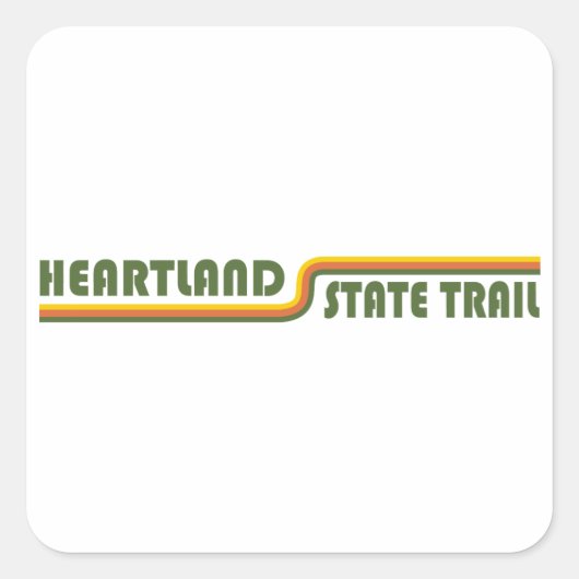 Heartland Staat Trail Quadratischer Aufkleber (Vorderseite)