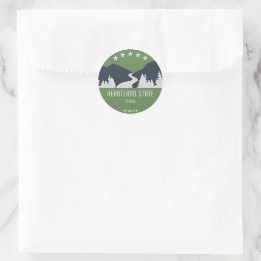 Heartland Staat Trail Runder Aufkleber (Tasche)