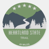 Heartland Staat Trail Runder Aufkleber (Vorderseite)
