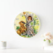 Heartland Vintage Waldtiere Kinderwandtschaft Große Wanduhr (Zuhause)