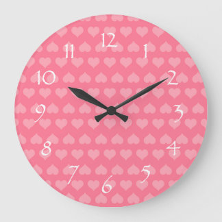 Heartlines-Bubblegum Pink Große Wanduhr