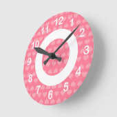 Heartlines-Bubblegum Pink Runde Wanduhr (Winkel)