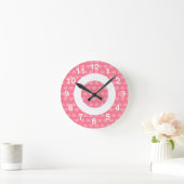 Heartlines-Bubblegum Pink Runde Wanduhr (Zuhause)