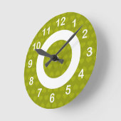 Heartlines - Celery Green Runde Wanduhr (Winkel)