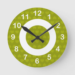 Heartlines - Celery Green Runde Wanduhr
