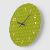 Heartlines-Moss Green Große Wanduhr (Winkel)