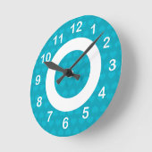 Heartlines-Türkis Blue Runde Wanduhr (Winkel)