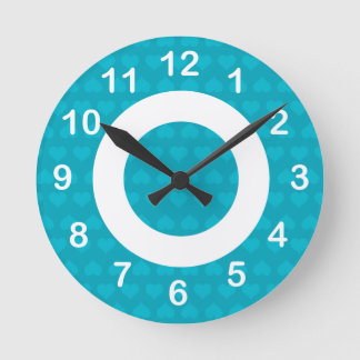 Heartlines-Türkis Blue Runde Wanduhr