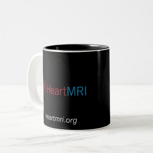 HeartMRI-Kaffee-Tasse Zweifarbige Tasse (Vorderseite Links)