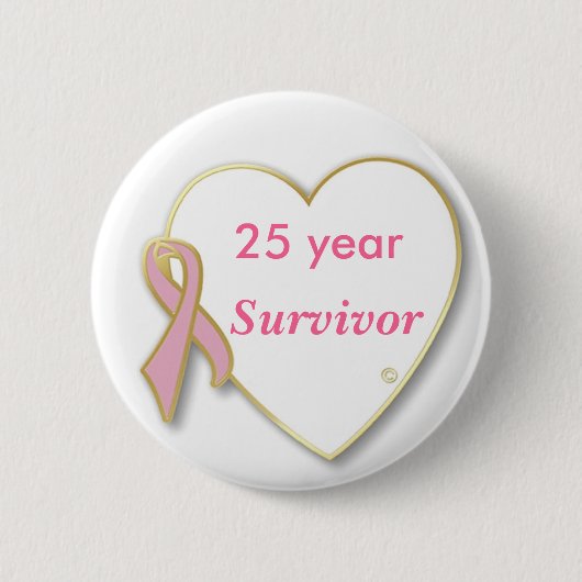 HeartPin-25 yr, Survivor Button (Vorderseite)