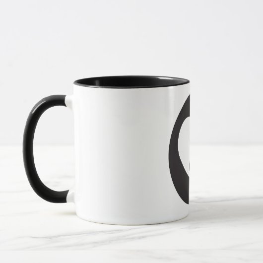 Hearts2Tails schwarze grafische Logo-Kaffee-Tasse Tasse (Links)