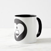 Hearts2Tails schwarze grafische Logo-Kaffee-Tasse Tasse (VorderseiteRechts)