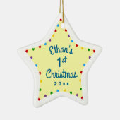 Hearts 1. First Baby's Christmas Geschenk Star Keramikornament (Rechts)