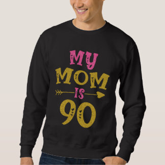 Hearts 90th Bday For Mom From Son Daughter Sweatshirt