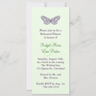 Heart's a Flutter Probe Dinner Invite (grün) Einladung