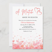 Hearts A Match Made in Heaven Bridal Shower  Einladung (Vorderseite)