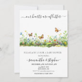 Hearts Aflutter Butterfly Wildblume Einladung (Vorderseite)