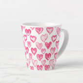 Hearts Aflutter Keramik Latte Tasse (Rechte Ecke)