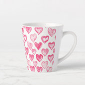 Hearts Aflutter Keramik Latte Tasse (Rechts)