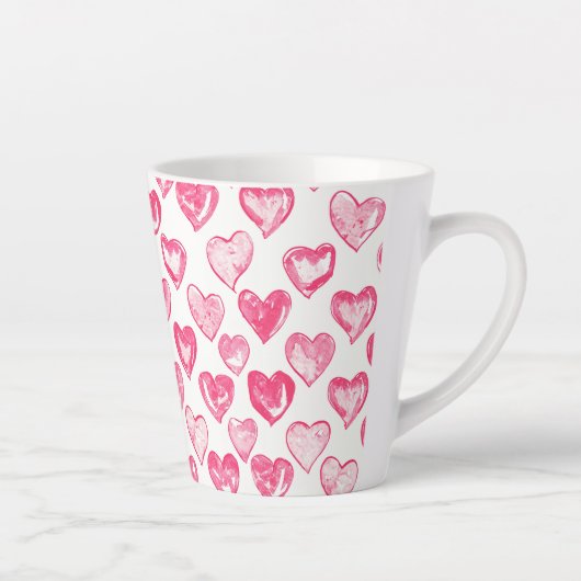 Hearts Aflutter Keramik Latte Tasse (Rechts)