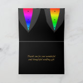Hearts Aglow mit Pride Gay Wedding Danke Karte (Innenseite)