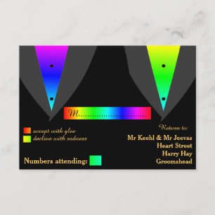 Hearts Aglow mit Pride Gay Wedding RSVP Karte