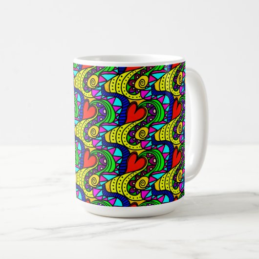 Hearts Alive Kaffeetasse (VorderseiteRechts)