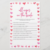 Hearts All Eyes On The Bride Bridal Shower Game Briefpapier (Vorderseite)