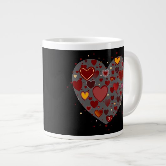 Hearts allover Jumbo-Tasse (Vorderseite Rechts)