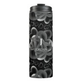 Hearts Alots Black Pattern Thermosbecher (Vorderseite)