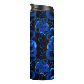 Hearts Alots Blue Pattern Thermosbecher (Nach rechts gedreht)